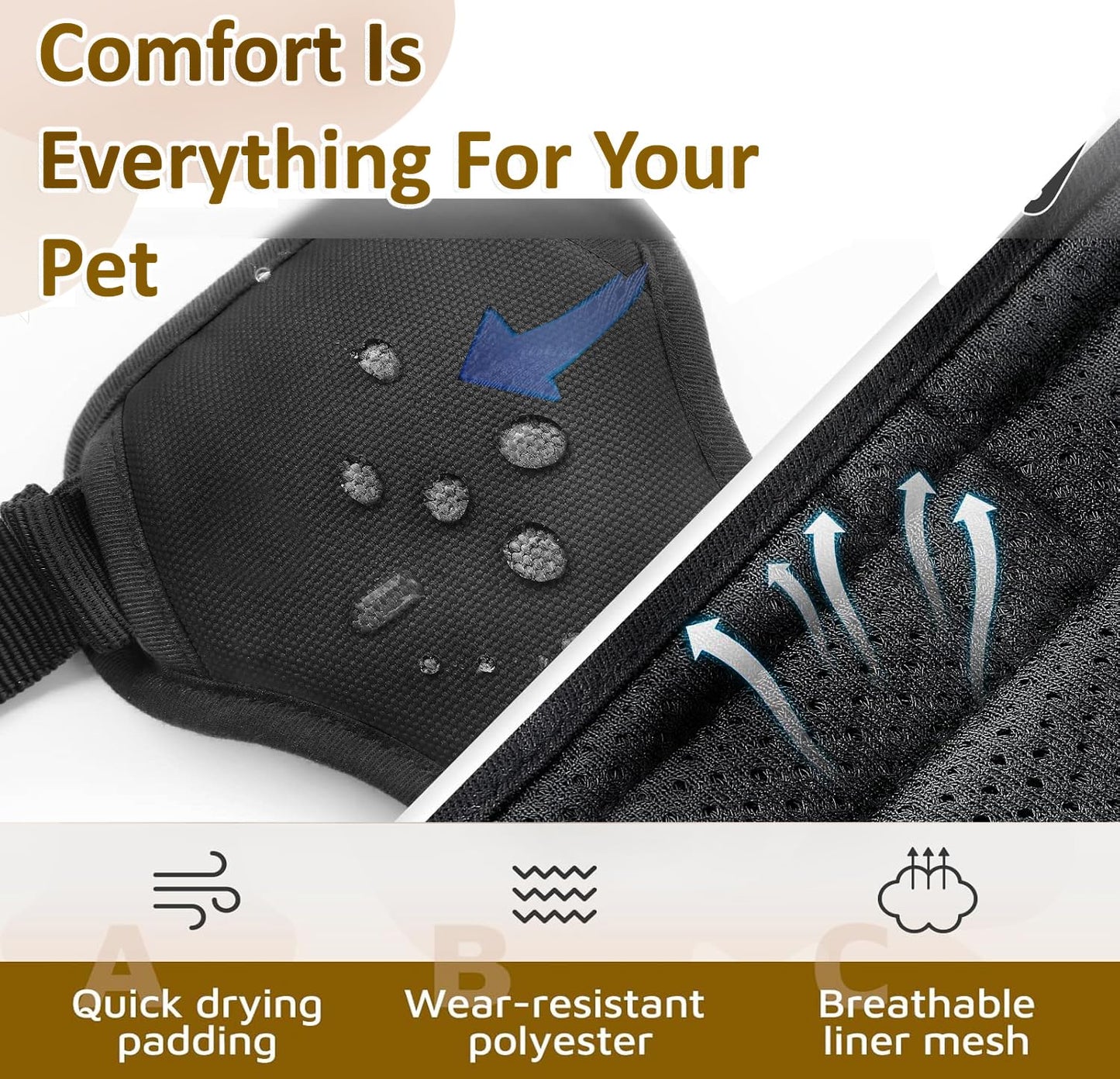 Reflective Heavy-Duty Dog Vest Harness + Leash Set (35–60 kg, Black)