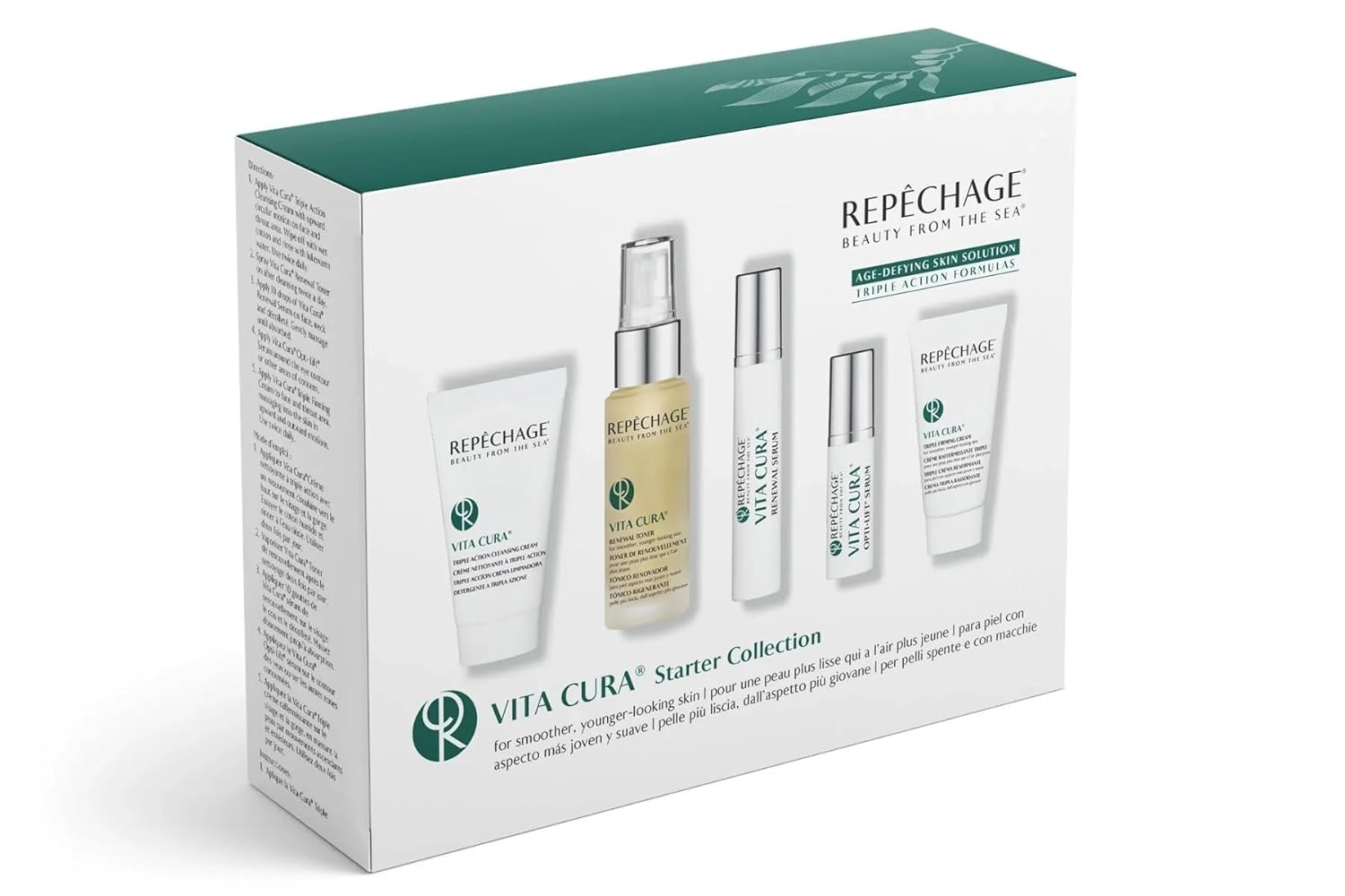 Repechage Daily Home Regimen Face Care Kit for Anti-Ageing with 5 products - Face Cleansing Cream, Renewal Toner, Renewal Serum, Opti Lift Serum, Triple Firming Cream for Firmer & Smoother Skin. - Loom and Latch