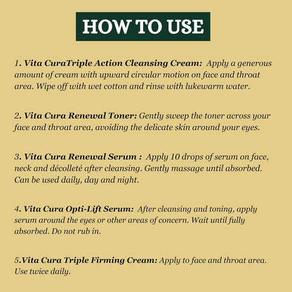 Repechage Daily Home Regimen Face Care Kit for Anti-Ageing with 5 products - Face Cleansing Cream, Renewal Toner, Renewal Serum, Opti Lift Serum, Triple Firming Cream for Firmer & Smoother Skin. - Loom and Latch