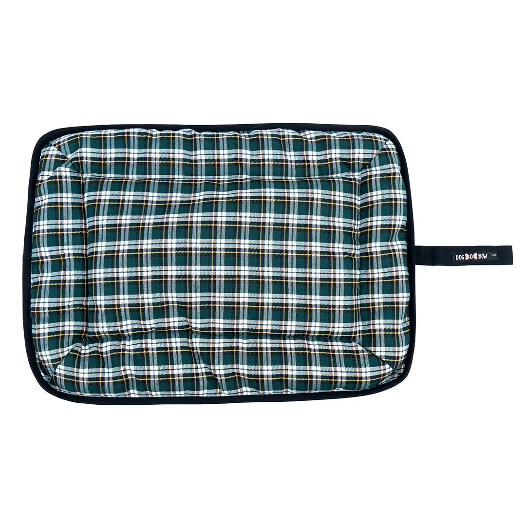Loom and Latch Green Valley Pet Mat, lightweight and comfortable for everyday use, with soft fabric and vibrant green color.