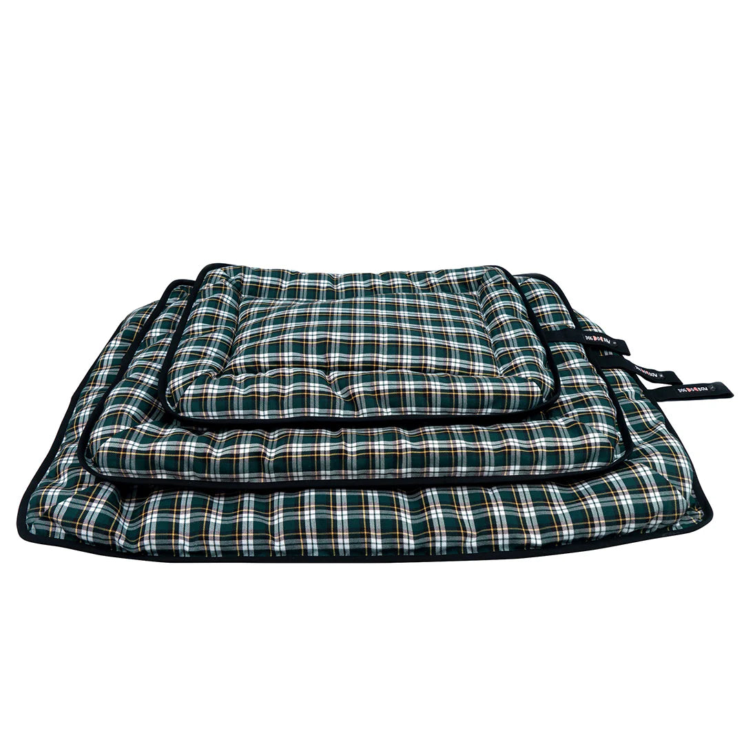 Green Valley Pet Mat by Loom and Latch, lightweight and comfortable for everyday use, showing soft, green fabric with plush texture.