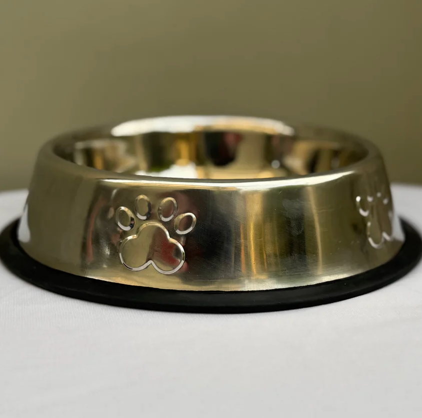 Loom and Latch paw embossed pet bowl with lightweight design, suitable for dogs and cats, shown in a clean, modern setting.