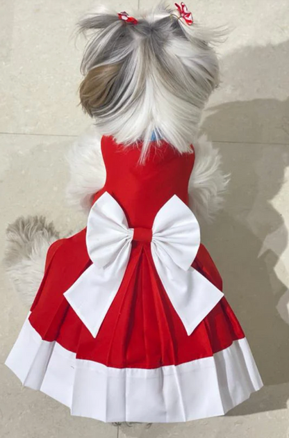 Lightweight festive pet dress by Loom and Latch, designed for comfort and special occasions, shown on a small dog.
