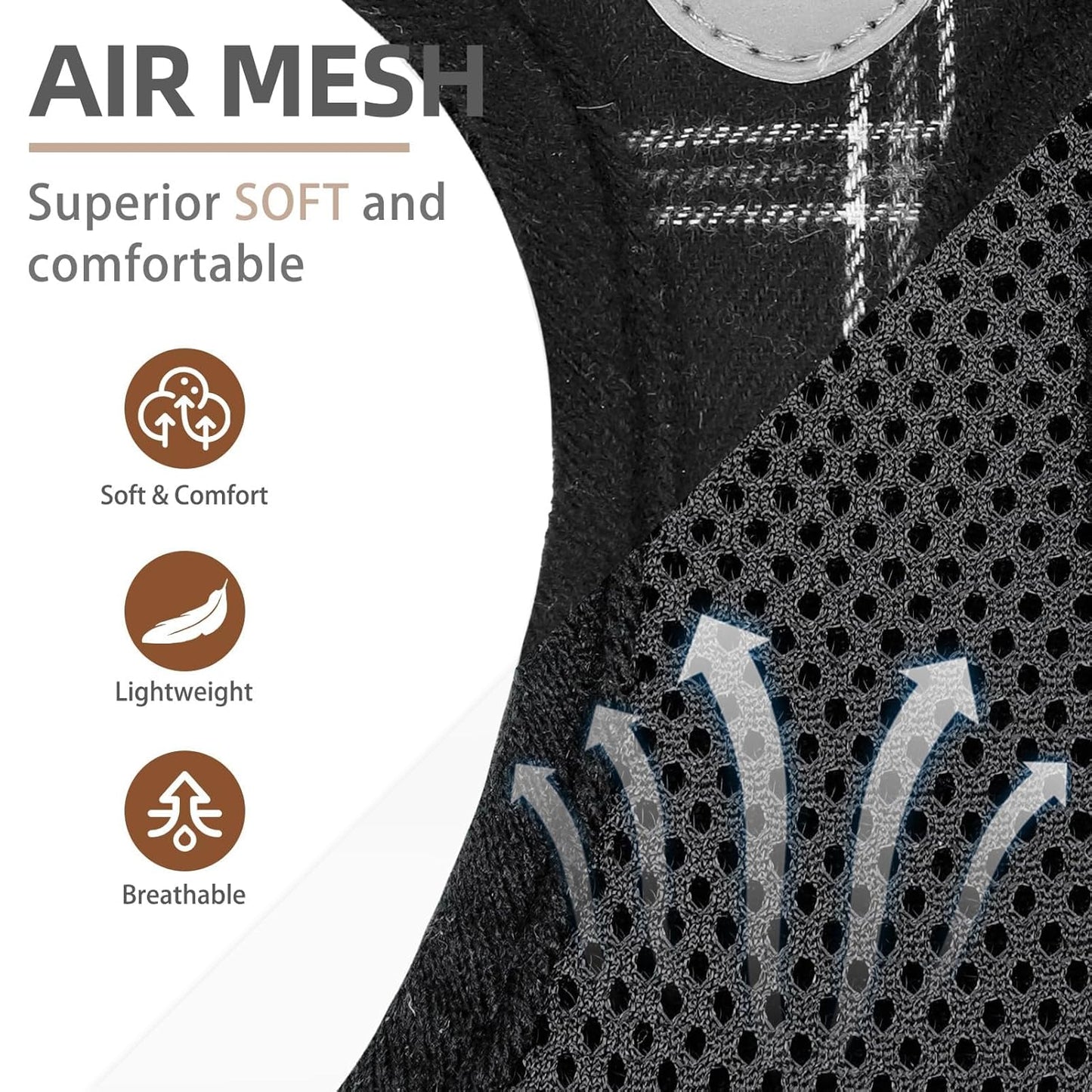 Reflective Mesh Harness, Collar + Leash Set (Size S, Chest 14.5–16 in, Black)