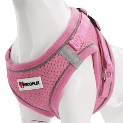 Reflective Soft-Padded Dog & Cat Harness (7–10 kg, Pink)